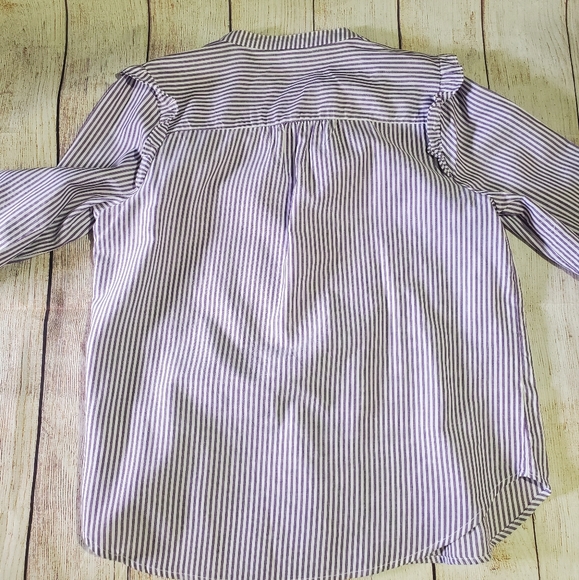 Old Navy Striped BLOUSE (ONLY), Large, Purple and White - Picture 4 of 6
